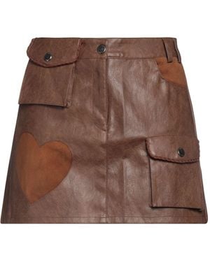 ANDERSSON BELL Mini Skirt Polyurethane, Pigskin - Brown