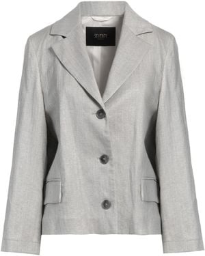 SEVENTY VENEZIA Blazer Linen, Viscose, Polyester, Polyamide, Metallized Polyamide - Gray