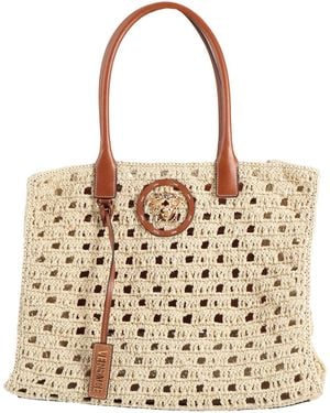 Versace Shoulder Bag Paper Yarn, Calfskin - Natural
