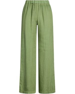 120% Lino Military Trousers Linen - Green