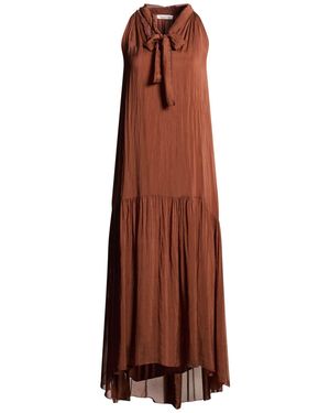 Manila Grace Maxi Dress Viscose, Silk - Brown