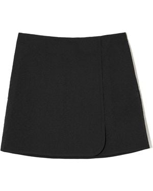 COS Quilted Wrap Mini Skirt - Black