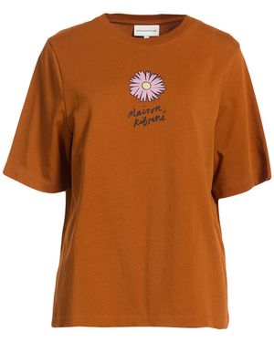 Maison Kitsuné Tan T-Shirt Cotton - Brown