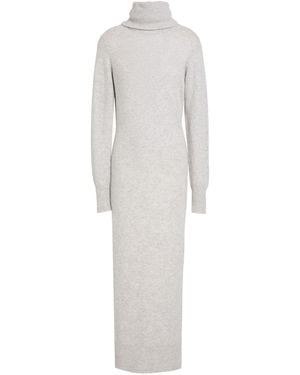 SOLOTRE Light Midi Dress Wool, Cashmere - White