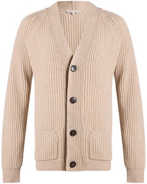 Brian Dales Cardigan Wool, Acrylic, Cashmere - Natural
