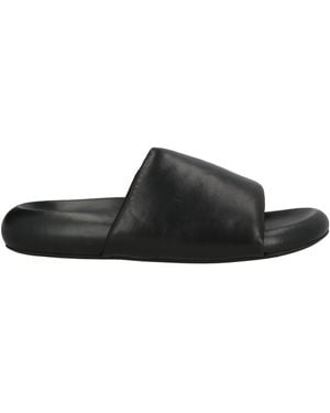 サンダル・ミュール MARNI Fussbett Slides in Black Leather Marni Fussbett Slides in Black Leather | ShopSimon