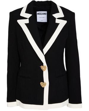 Moschino Blazer Viscose, Wool, Elastane - Black