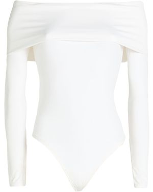 Alice + Olivia Bodysuit Nylon, Elastane - White