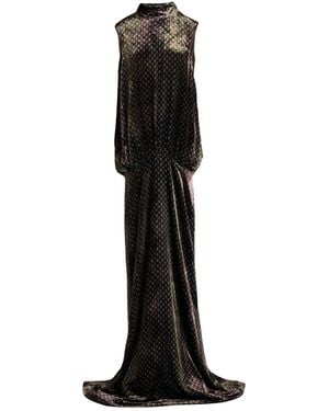 Dries Van Noten Maxi Dress Viscose, Silk - Black