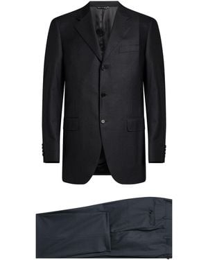 Canali Charcoal Suit Virgin Wool - Black