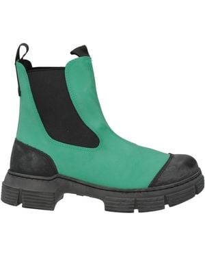 Ganni Ankle Boots Textile Fibers - Green