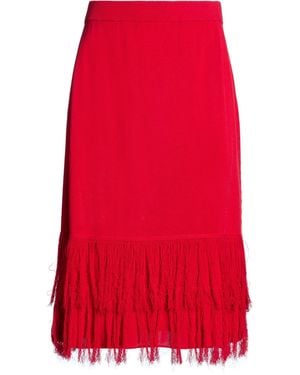 Antonia Zander Midi Skirt Rayon, Cotton - Red