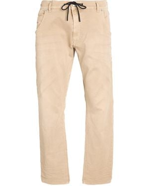 DIESEL Sand Pants Cotton, Polyester, Elastane, Cow Leather - Natural