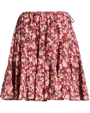 Merlette Burgundy Mini Skirt Cotton - Red