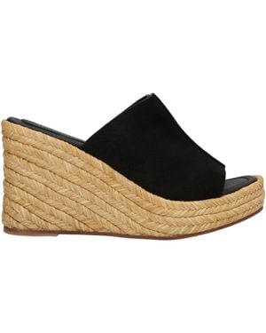 Paloma Barceló Sandals Leather, Natural Raffia - Black