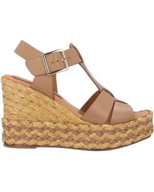 Paloma Barceló Sandals Cow Leather, Natural Raffia - Brown