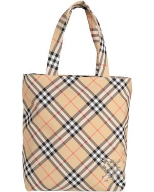 Burberry Camel Handbag Polyester, Polyurethane - White