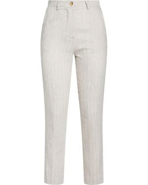 ViCOLO Pants Linen, Viscose, Cotton, Polyester, Metallic Fiber - White