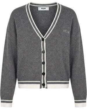 MSGM Cardigan Wool, Cashmere - Grey
