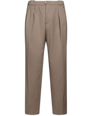 BRO-SHIP Trousers Polyester, Wool, Elastane - Grey