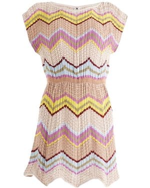 Missoni Antique Rose Mini Dress Cotton, Viscose, Polyamide, Polyester - Pink