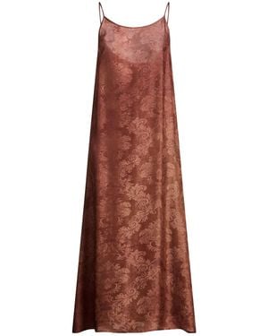 Uma Wang Rust Midi Dress Viscose, Cupro - Brown