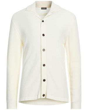 ZEGNA Ivory Cardigan Wool - White