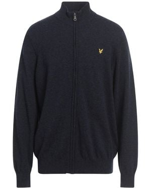 Lyle & Scott Midnight Cardigan Lambswool, Nylon - Blue