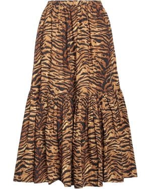 Ganni Midi Skirt Organic Cotton - Brown