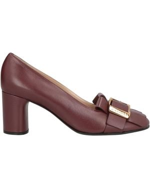 Casadei Burgundy Court Shoes Calfskin - Brown