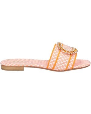 Emanuela Caruso Sandals Natural Raffia - Pink