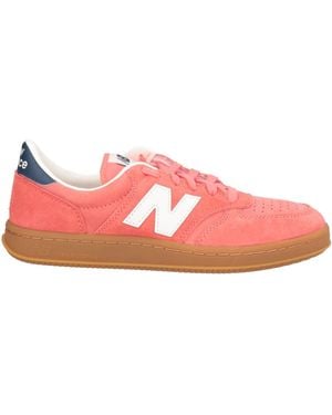 New Balance T500 Coral Trainers Leather - Pink