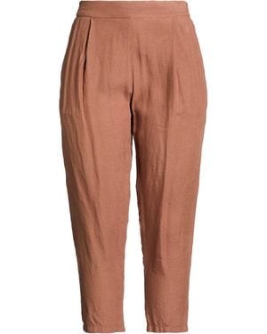 120% Lino Trousers Linen - Brown