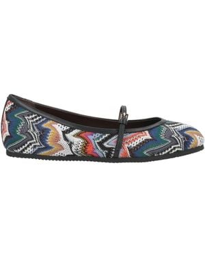 Missoni Charcoal Ballet Flats Leather, Textile Fibres - Multicolour