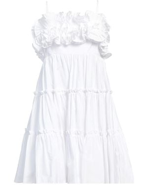 MEIMEIJ Ruffled Cotton-Blend Flared Mini Dress - White