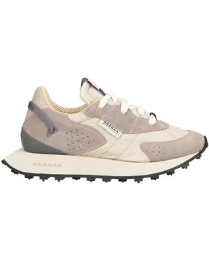 RUN OF Trainers Leather, Textile Fibres - White