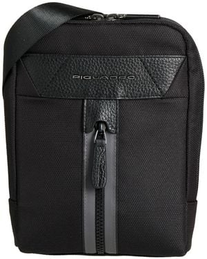 Piquadro Cross-Body Bag Cow Leather, Nylon, Polyester, Metal - Black
