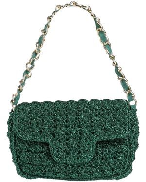 120% Lino Shoulder Bag Metallic Polyester, Polyamide, Aluminum - Green