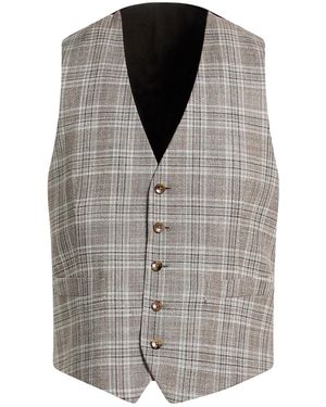 Lardini Tailored Vest Wool, Silk, Linen - Grey