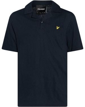 Lyle & Scott Midnight Polo Shirt Cotton, Linen - Blue