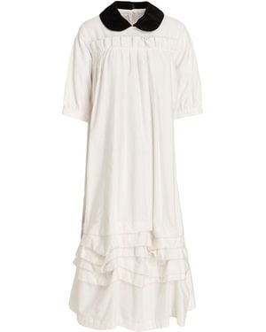 Comme des Garçons Midi Dress Cotton - White
