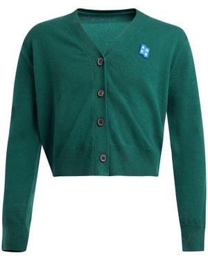 Adererror Dark Cardigan Wool, Cotton - Green