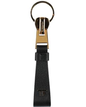 Tom Ford Key Ring Leather - White