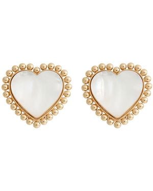 Tory Burch Cream Earrings Metal - Metallic