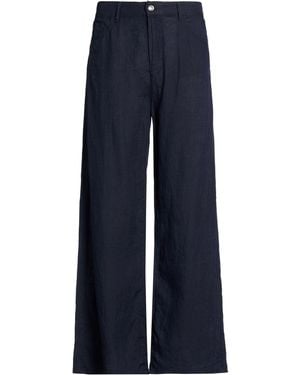 Emporio Armani Trousers Linen - Blue