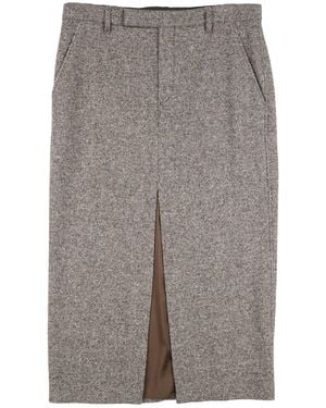 Brunello Cucinelli Dark Maxi Skirt Virgin Wool, Silk, Polyamide - Grey