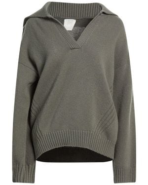 Marella Monochrome Military Sweater Virgin Wool - Gray