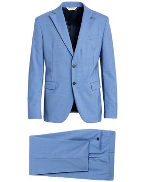 Paoloni Azure Suit Wool, Elastane - Blue