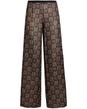 Siyu Dark Trousers Wool, Lurex, Silk, Nylon, Cotton - Brown
