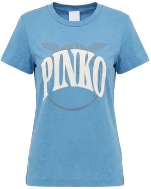 Pinko Denim Light T-Shirt Cotton - Blue